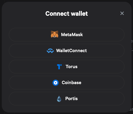 Choose which wallet to connect with. 
